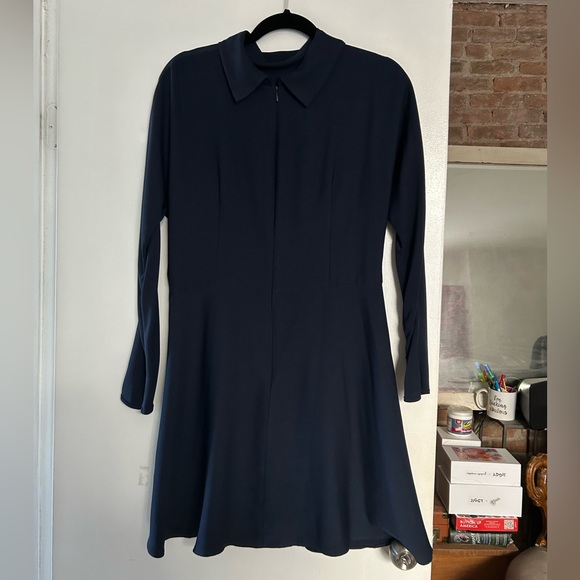 TOPSHOP Navy Dress Long Sleeve - Picture 2 of 2